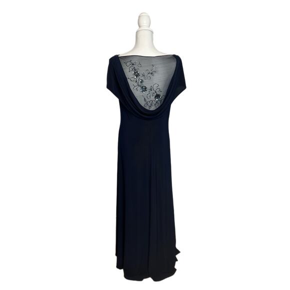 Patra Navy Formal Sleeveless A-line Floor Length Gown Size 14 - Picture 5 of 12